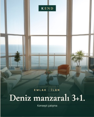 Deniz manzaralı salon görseli ve 'Deniz manzaralı 3+1' başlıklı Reels kapağı